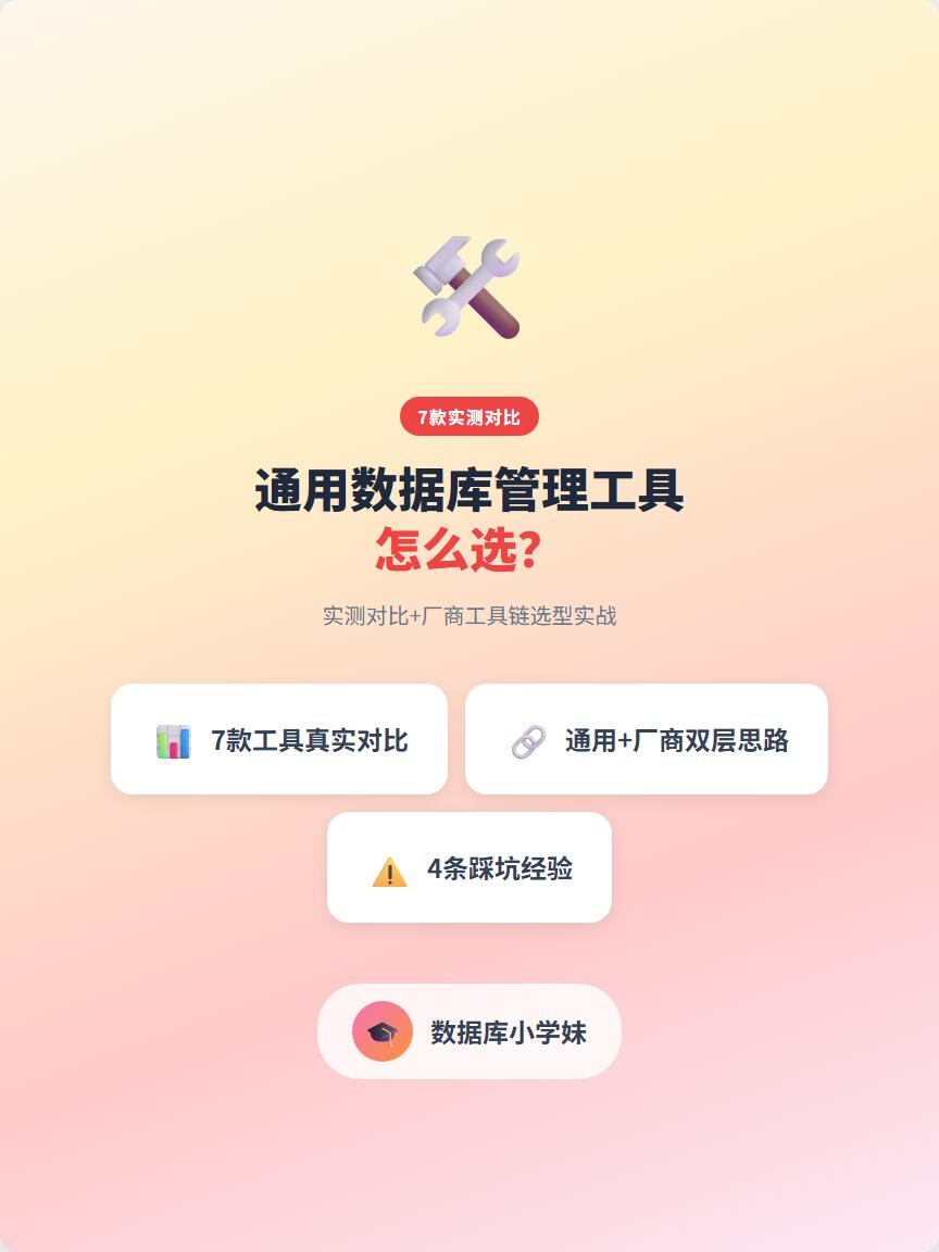 数据库工具避坑：这些千万别装